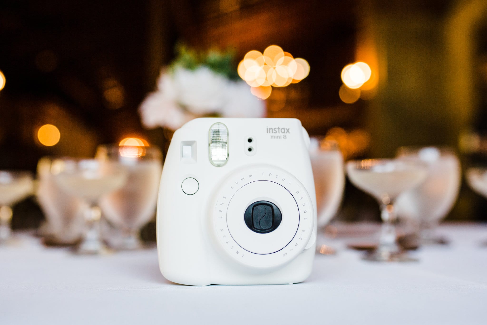 instax cameras at reception for guests to use